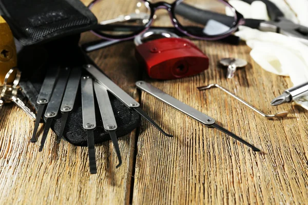 Locksmith technician at work